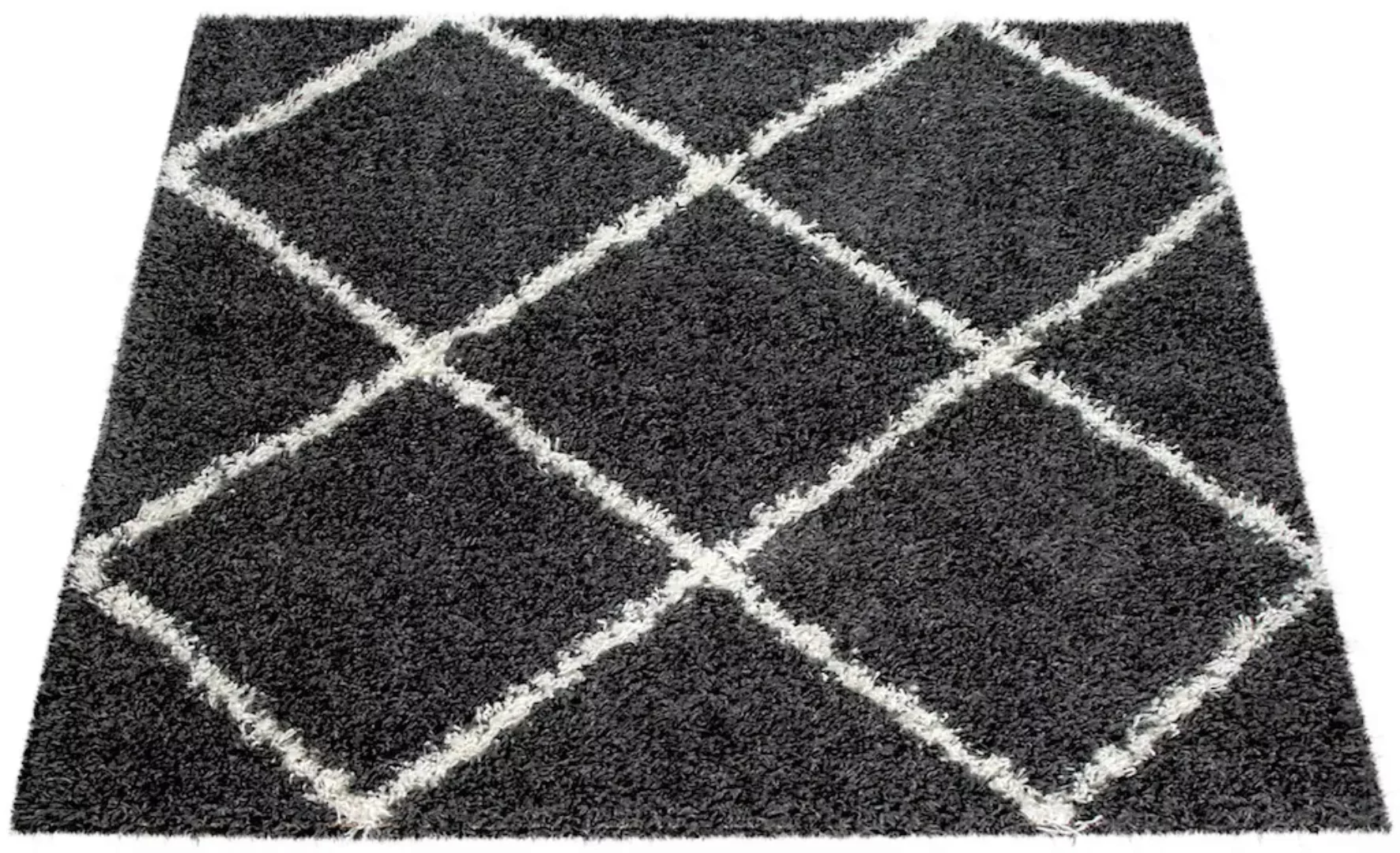 Paco Home Hochflor-Teppich »Kalmar 441«, rechteckig, Scandi Design, Rauten günstig online kaufen