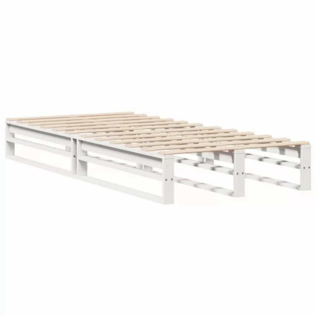 vidaXL Bett Massivholzbett ohne Matratze Weiß 75x190 cm Kiefernholz günstig online kaufen