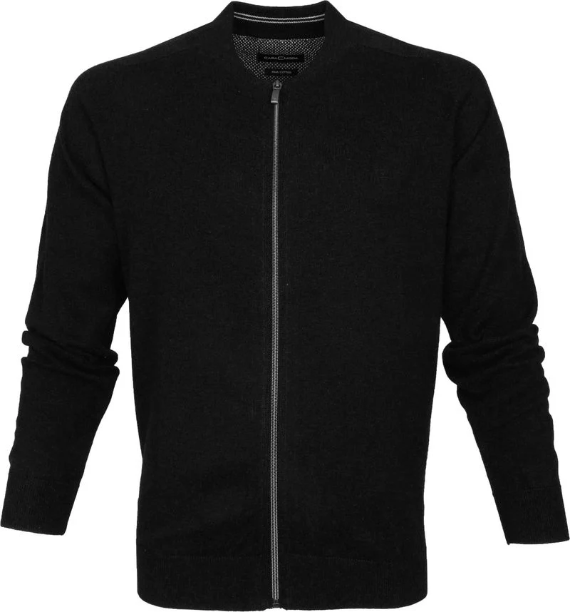 Casa Moda Strickjacke Zip Schwarz - Größe M günstig online kaufen