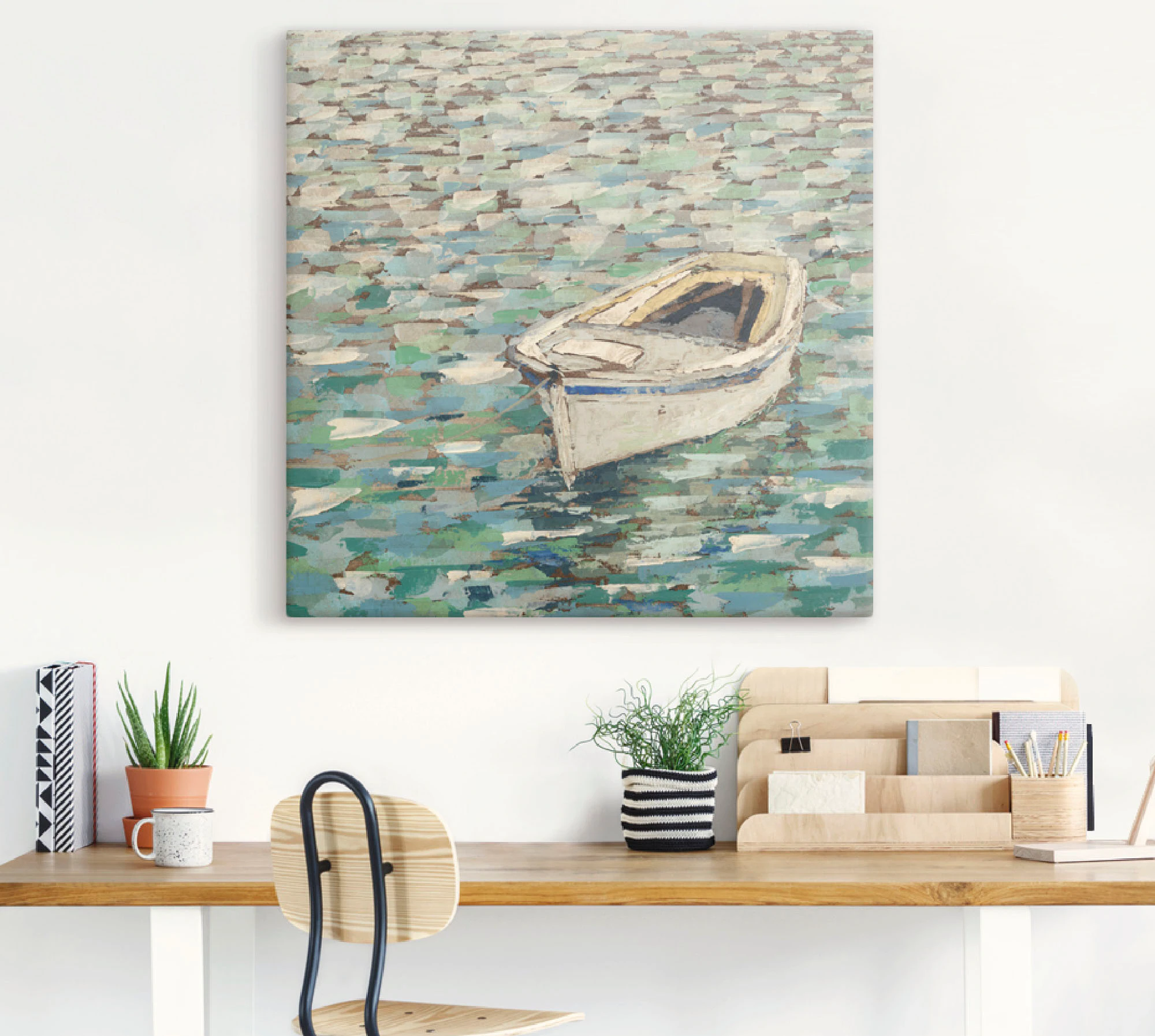 Artland Leinwandbild "Auf dem Teich II", Boote & Schiffe, (1 St.), auf Keil günstig online kaufen