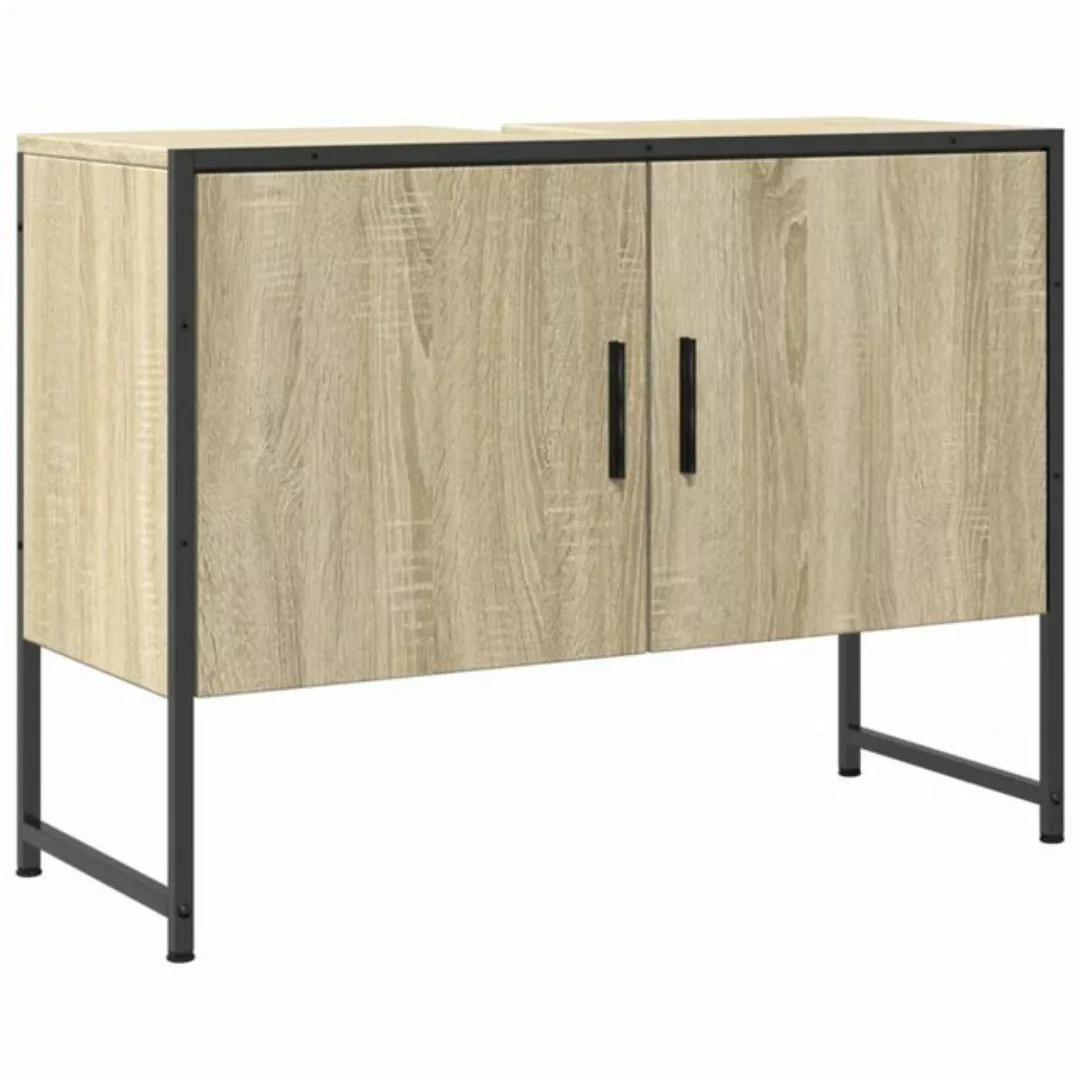 vidaXL Waschbeckenunterschrank Waschbeckenschrank Räuchereiche 80x33x60 cm günstig online kaufen