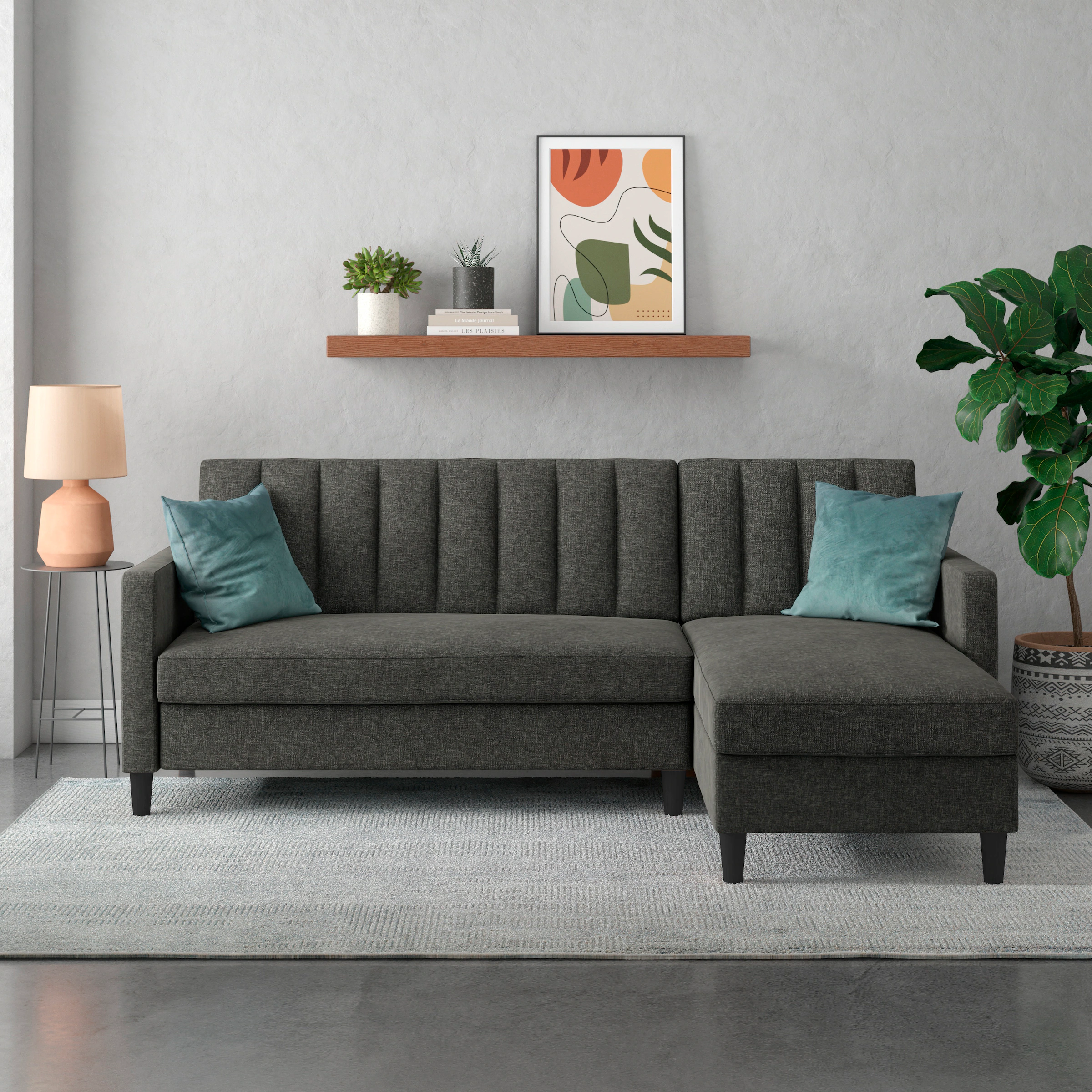 Dorel Home Ecksofa mit Schlafffunktion, Recamiere mit Stauraum beidseitig m günstig online kaufen