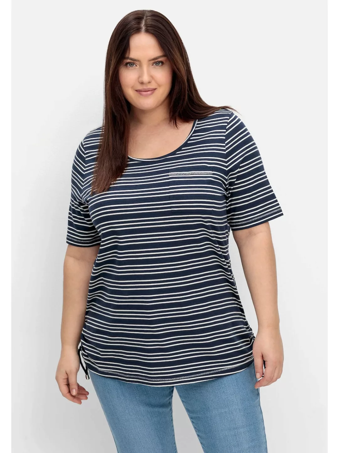 Sheego T-Shirt "Große Größen", mit Tunnelzug in der Seitennaht günstig online kaufen