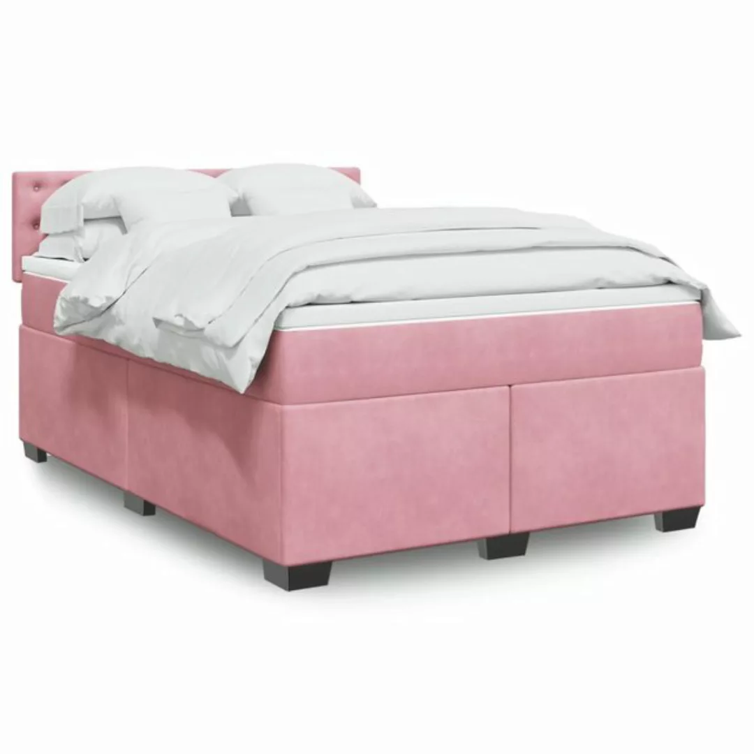 furnicato Bettgestell Boxspringbett mit Matratze Rosa 140x190 cm Samt (1-tl günstig online kaufen