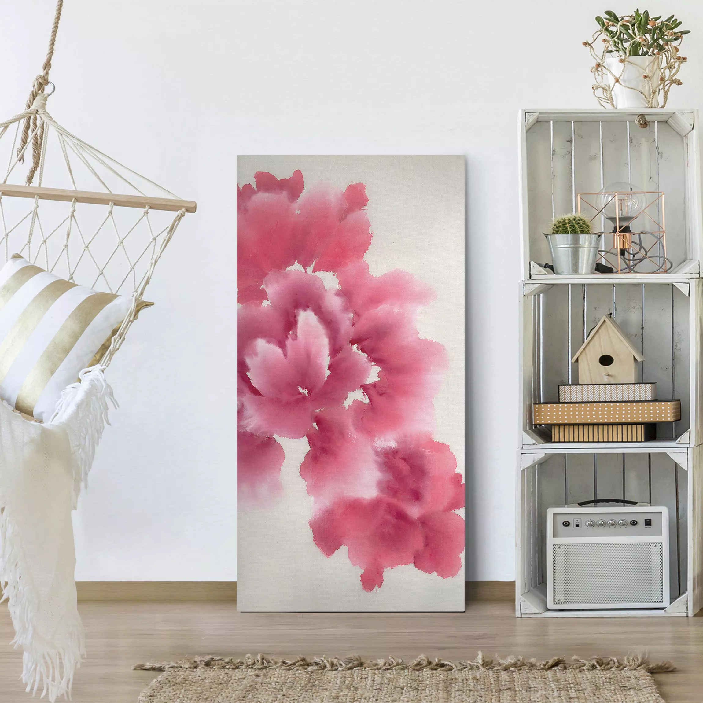 Leinwandbild Blumen - Hochformat Künstlerische Flora I günstig online kaufen