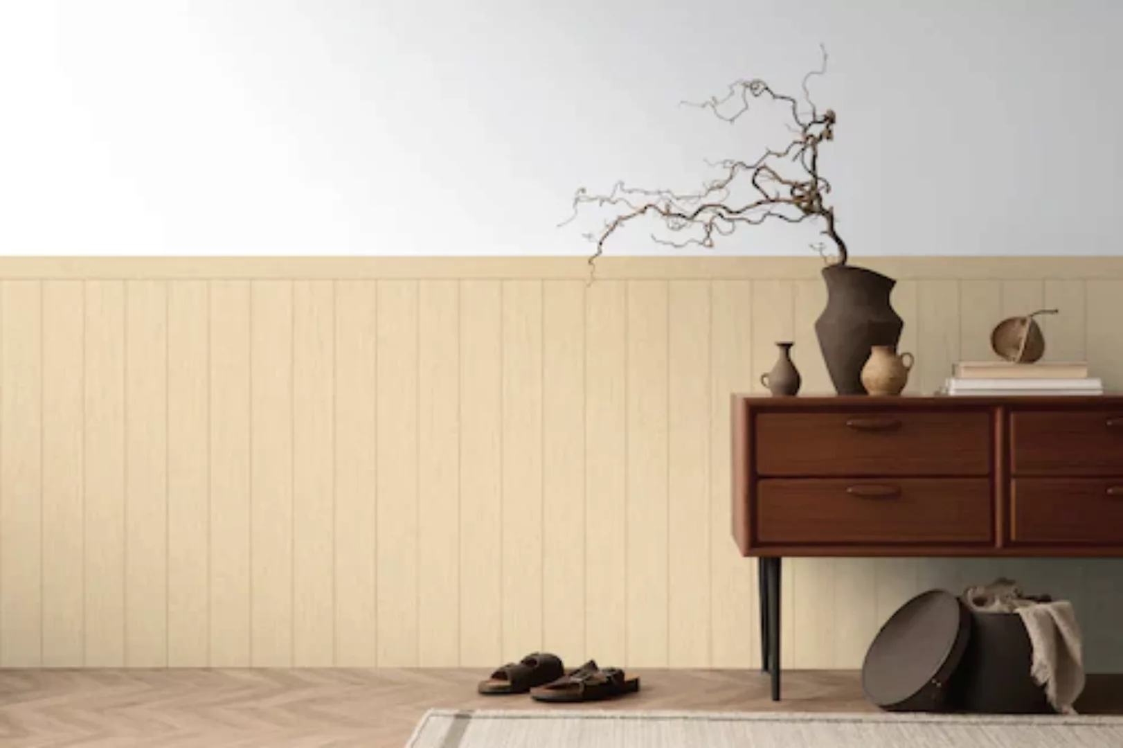 A.S. Création Vliestapete Wallpanel Holz 5 m x 1,06 m Beige-Braun günstig online kaufen