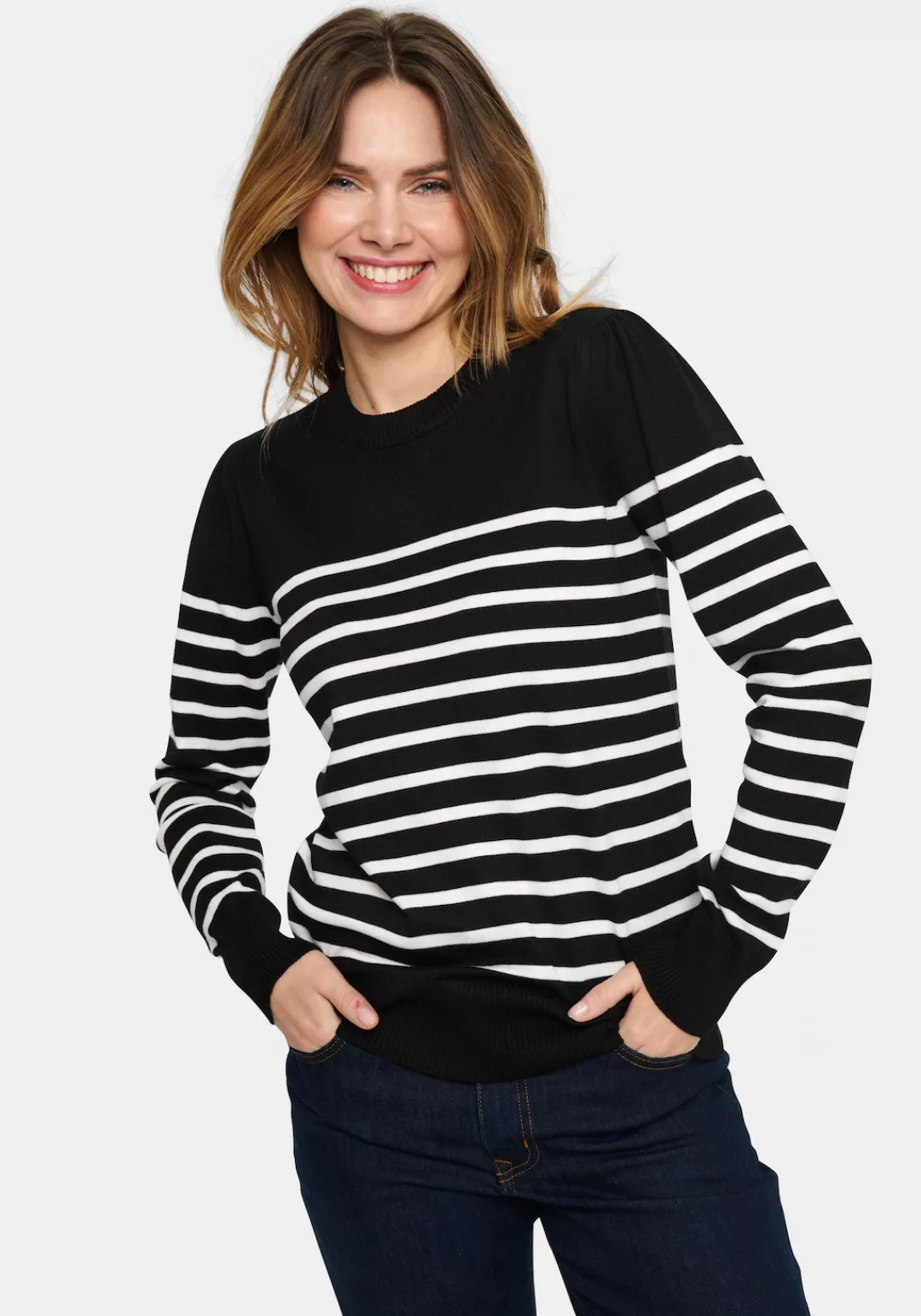 Saint Tropez Strickpullover "MilaSZ LS Striped" günstig online kaufen