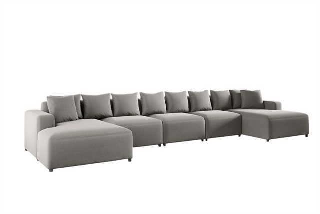 Fun Möbel Wohnlandschaft Sofa U-Form MEGAN XL in Stoff Salvador, inkl. Zier günstig online kaufen