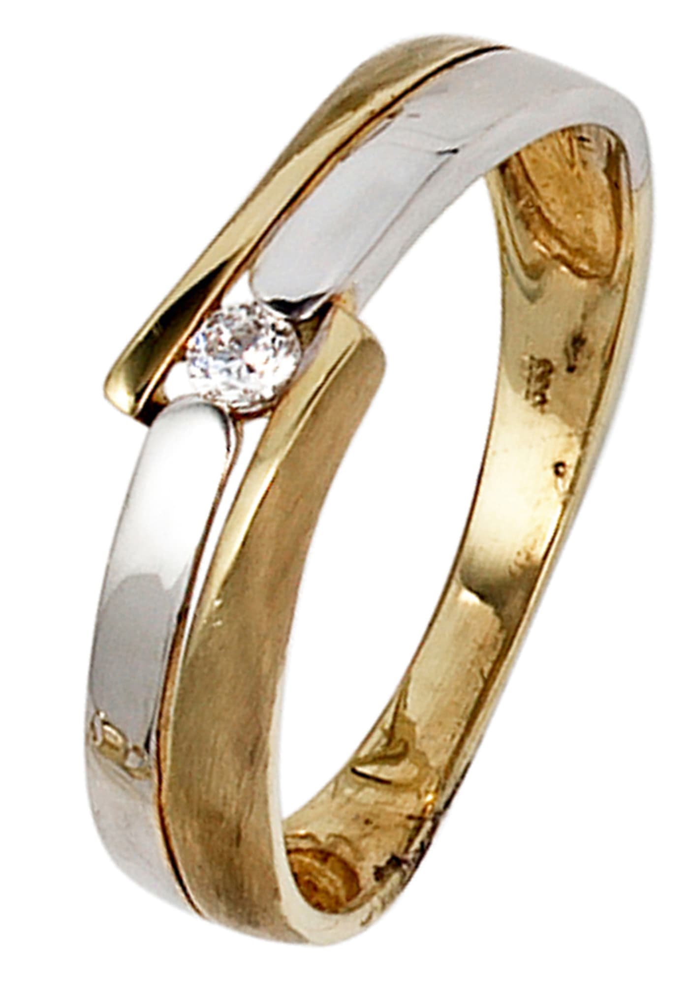 JOBO Goldring "Ring mit Zirkonia", 333 Gelbgold Weißgold Bicolor günstig online kaufen