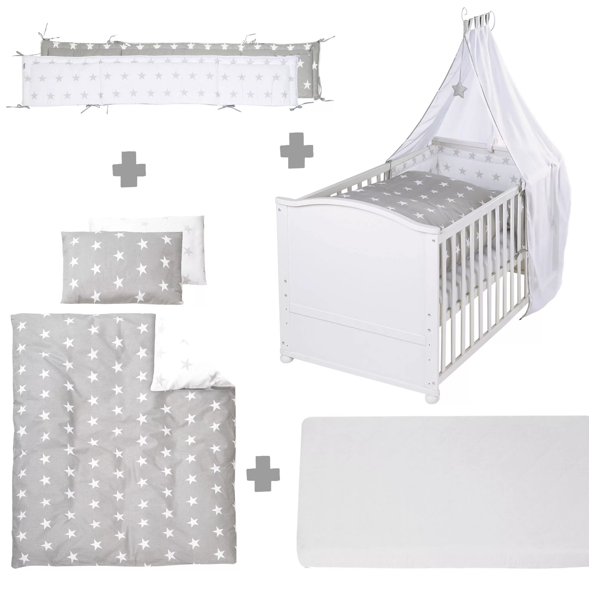 roba® Komplettbett »Little Stars, 70x140 cm«, (6 tlg.), Matratze, Kinderbet günstig online kaufen