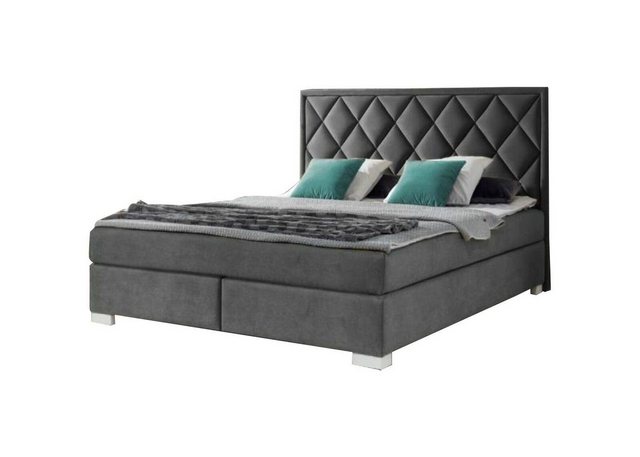 Xlmoebel Bett Luxus Boxspring Bett Beige Stoff Doppel Design Möbel (Bett), günstig online kaufen