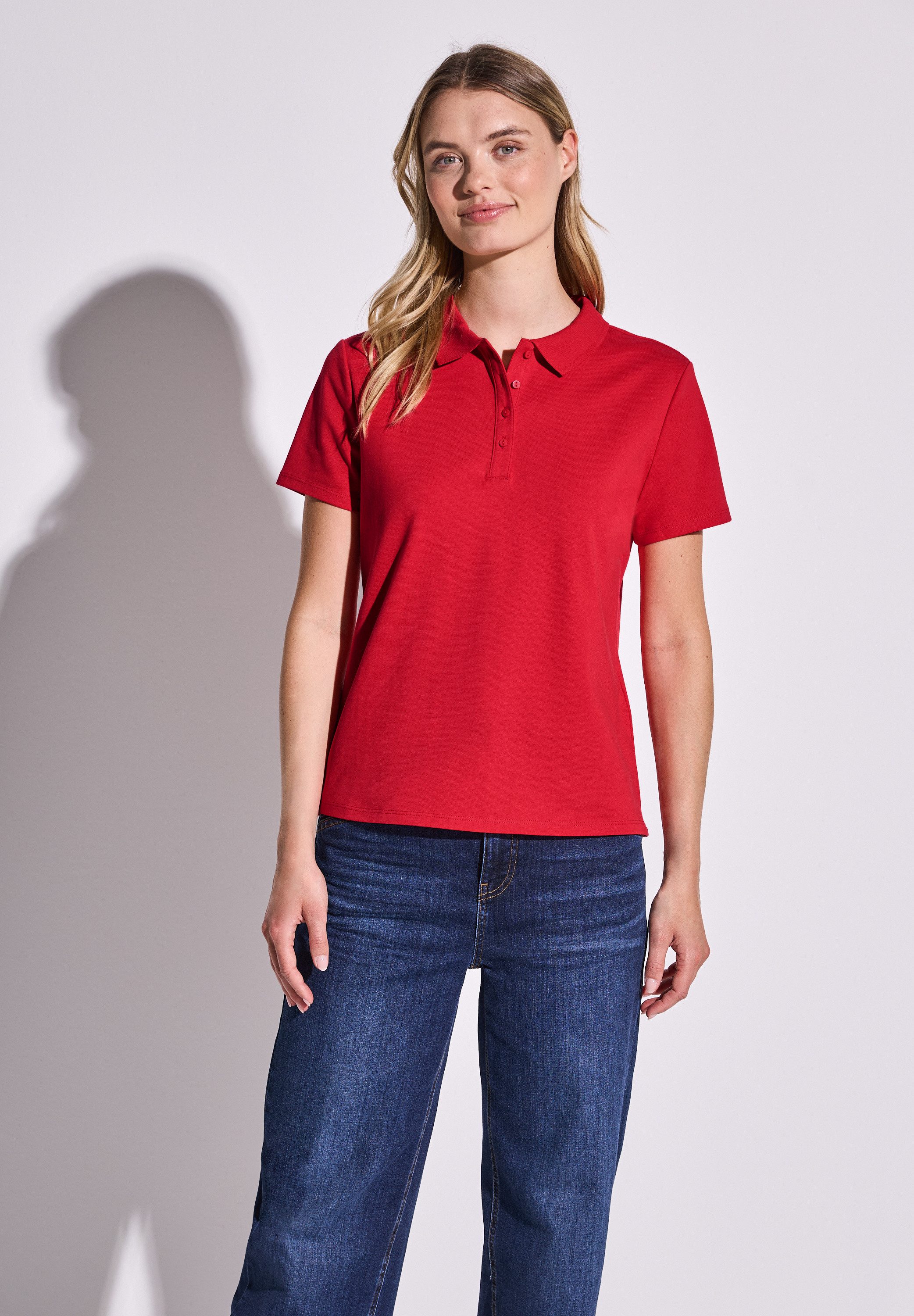 STREET ONE Poloshirt, aus Baumwolle mit Stretchante günstig online kaufen