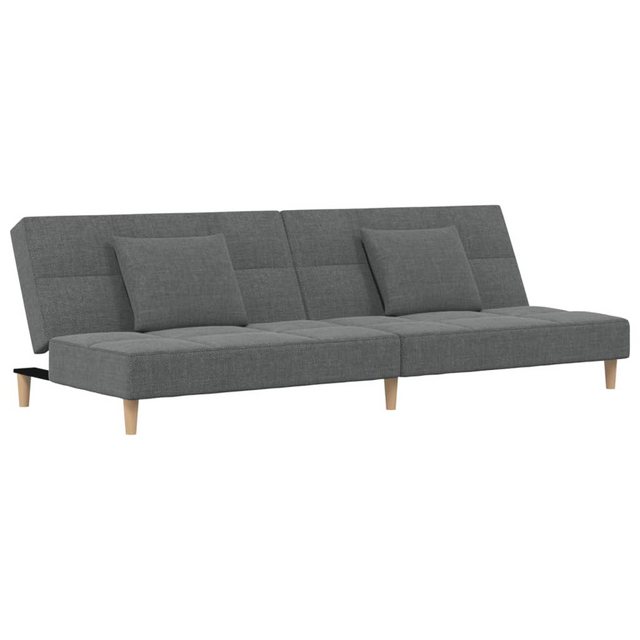 vidaXL Schlafsofa, Sofa 2-Sitzer mit 2 Kissen Dunkelgrau Stoff günstig online kaufen