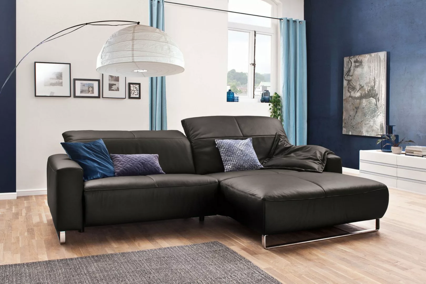 KAWOLA Ecksofa YORK, Sofa, Recamiere rechts od. links, mit od. ohne Sitztie günstig online kaufen