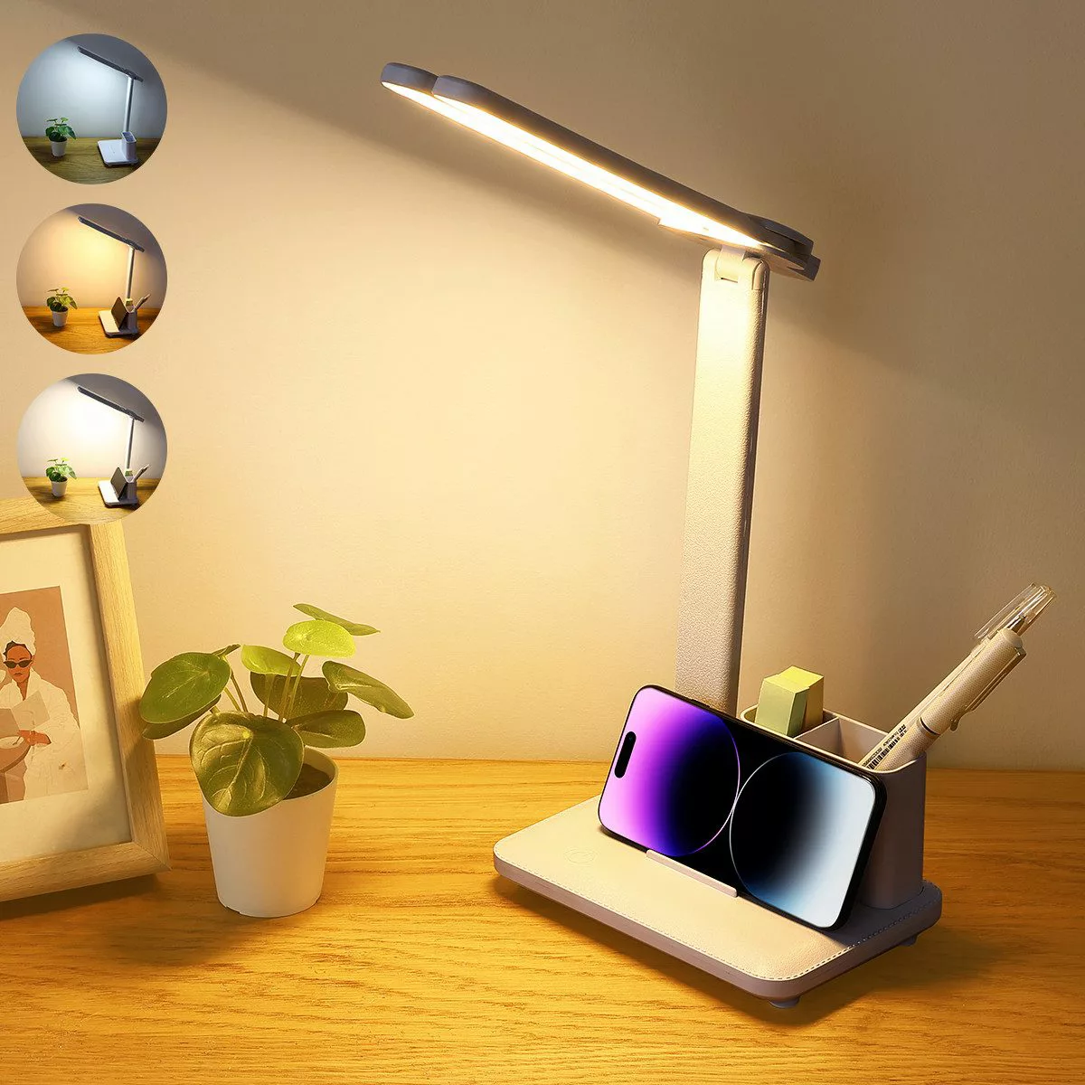Quntis Schreibtischlampe 45cm Doppelkopf Schreibtischlampe, LED günstig online kaufen