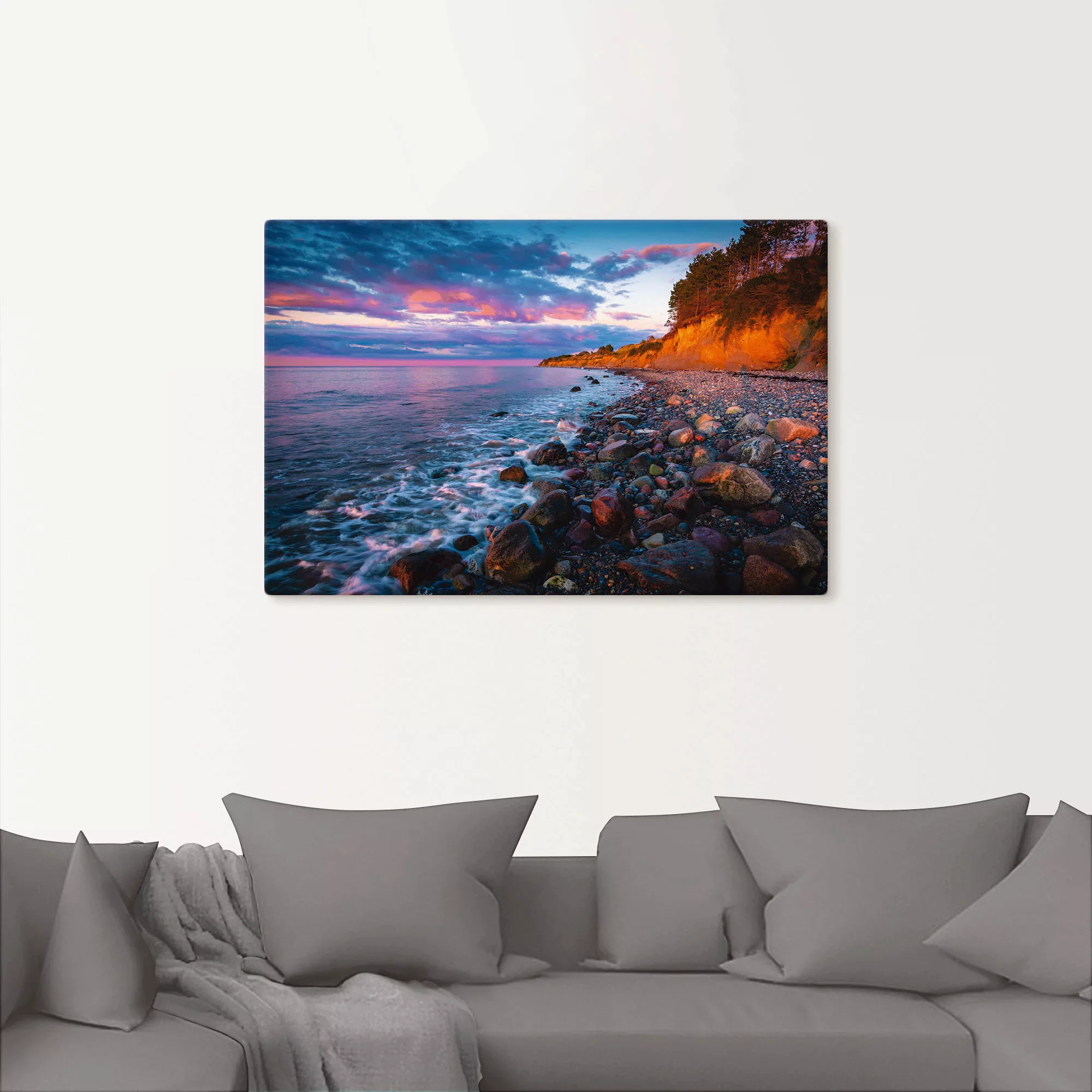 Artland Leinwandbild »Sonnenuntergang am Steilufer«, Küstenbilder, (1 St.), günstig online kaufen