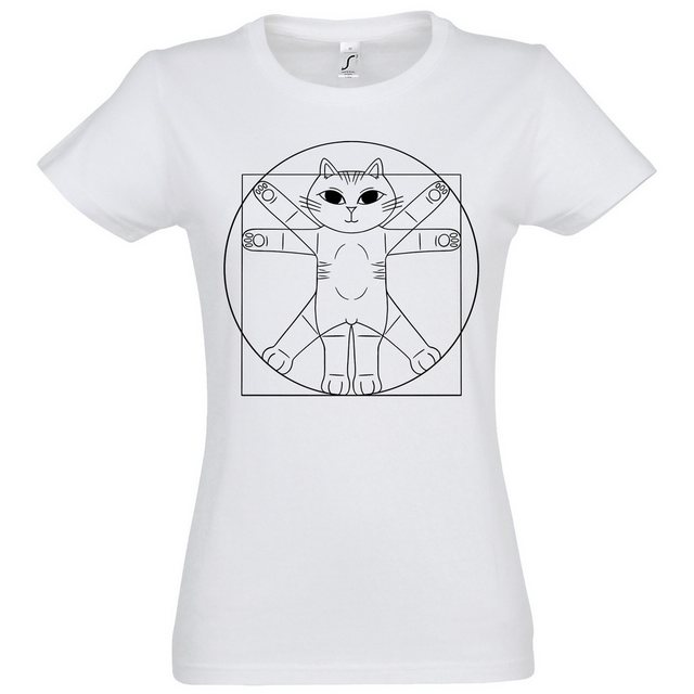 Youth Designz Print-Shirt Da Vinci Katze Damen T-Shirt mit lustigen Logo fü günstig online kaufen