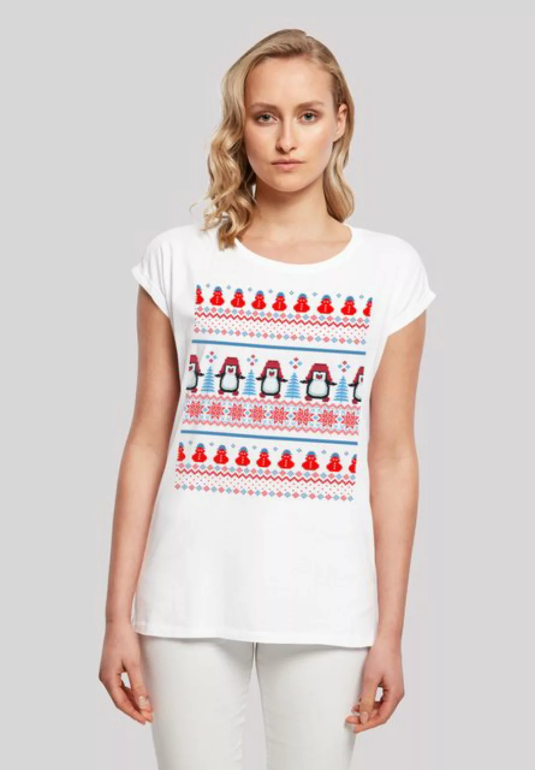 F4NT4STIC T-Shirt Christmas Pinguin Muster Print günstig online kaufen