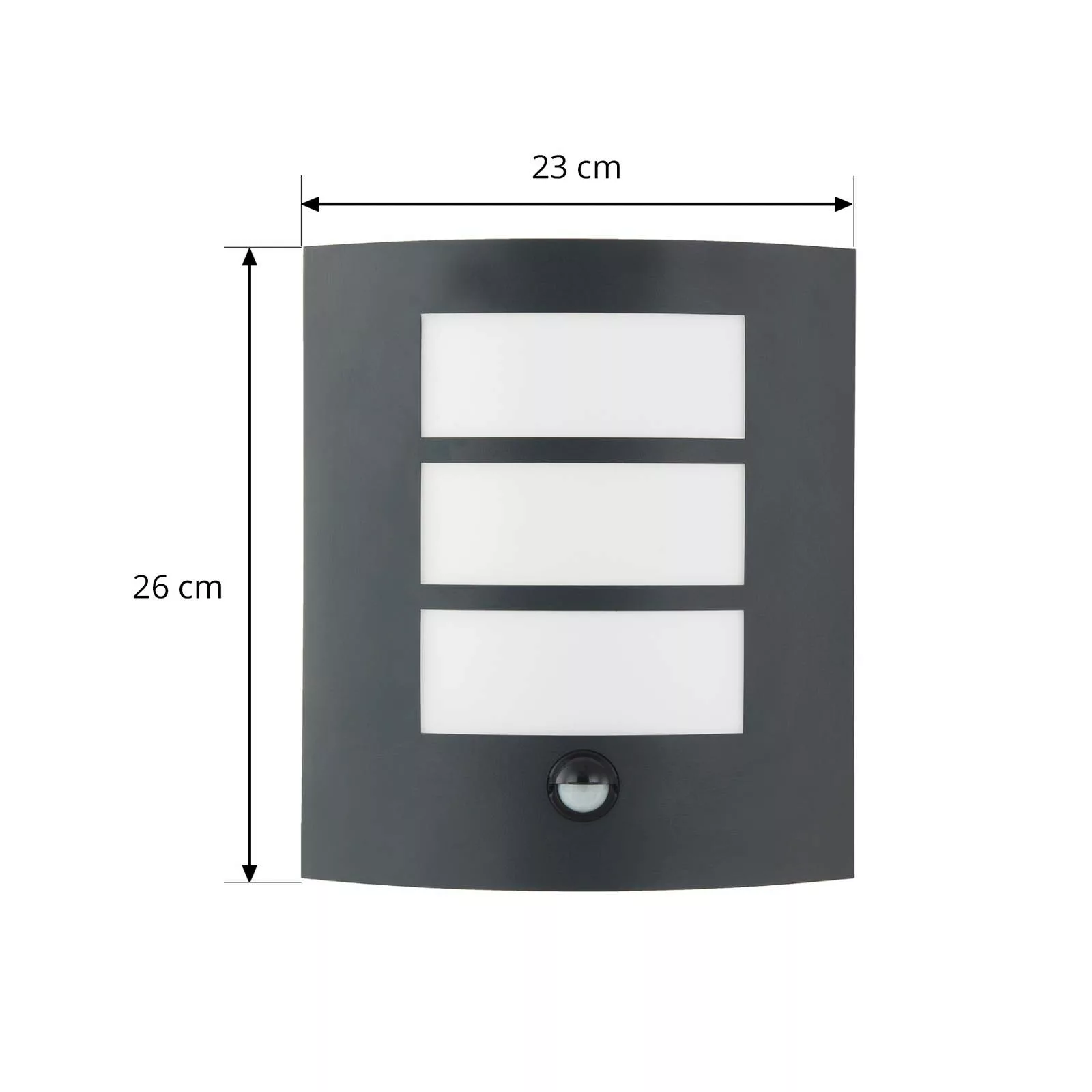 Lindby Außenwandlampe Vimal, Sensor, E27, 26 cm, Aluminium günstig online kaufen