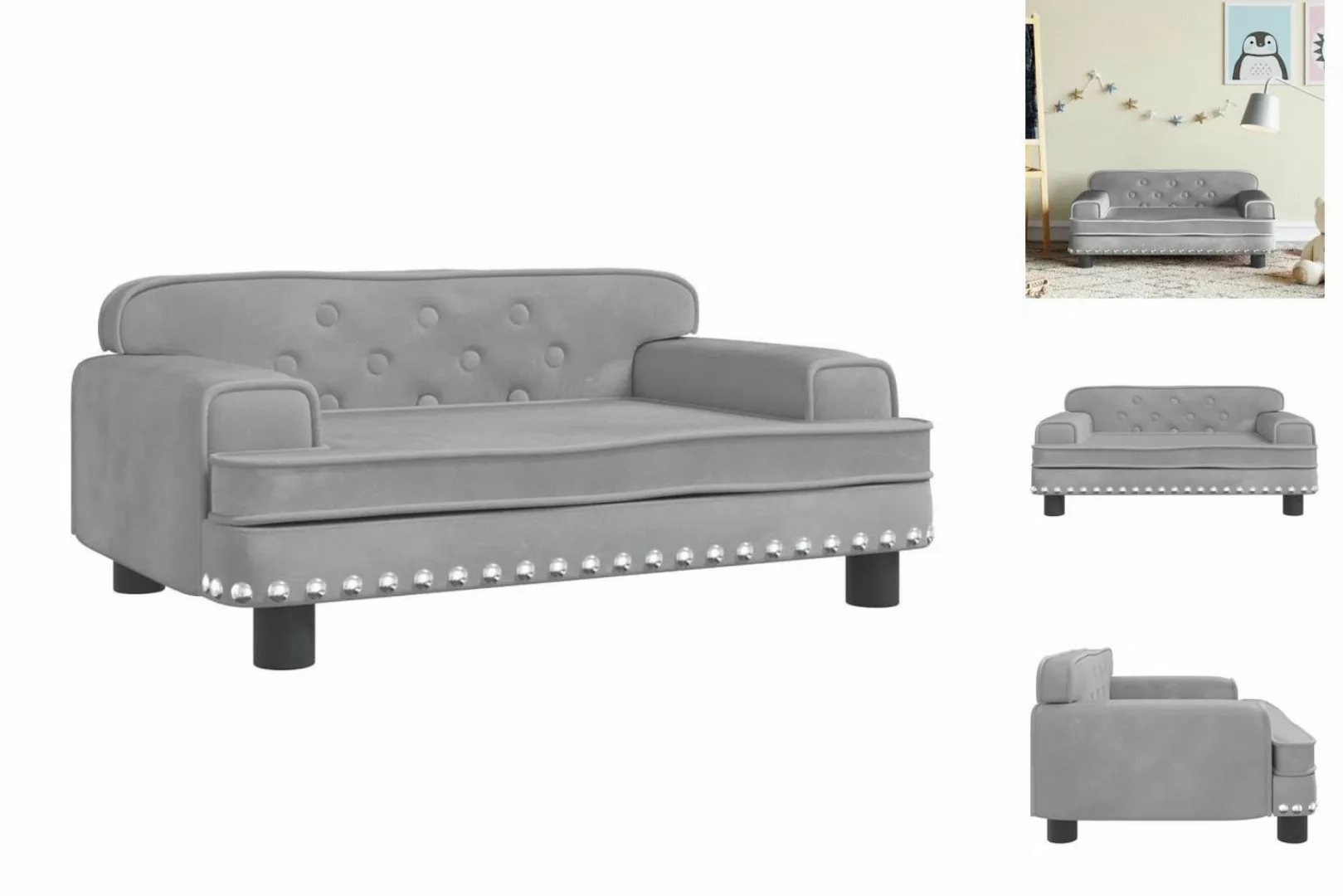 vidaXL Kindersofa Kindersofa Creme 70x45x30 cm Samt Kindercouch Kindermöbel günstig online kaufen