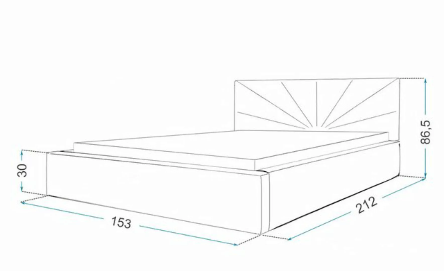 FDM Polsterbett Bettrahmen Bettgestell 90x200, 120x200, 140x200, 160x200, 1 günstig online kaufen