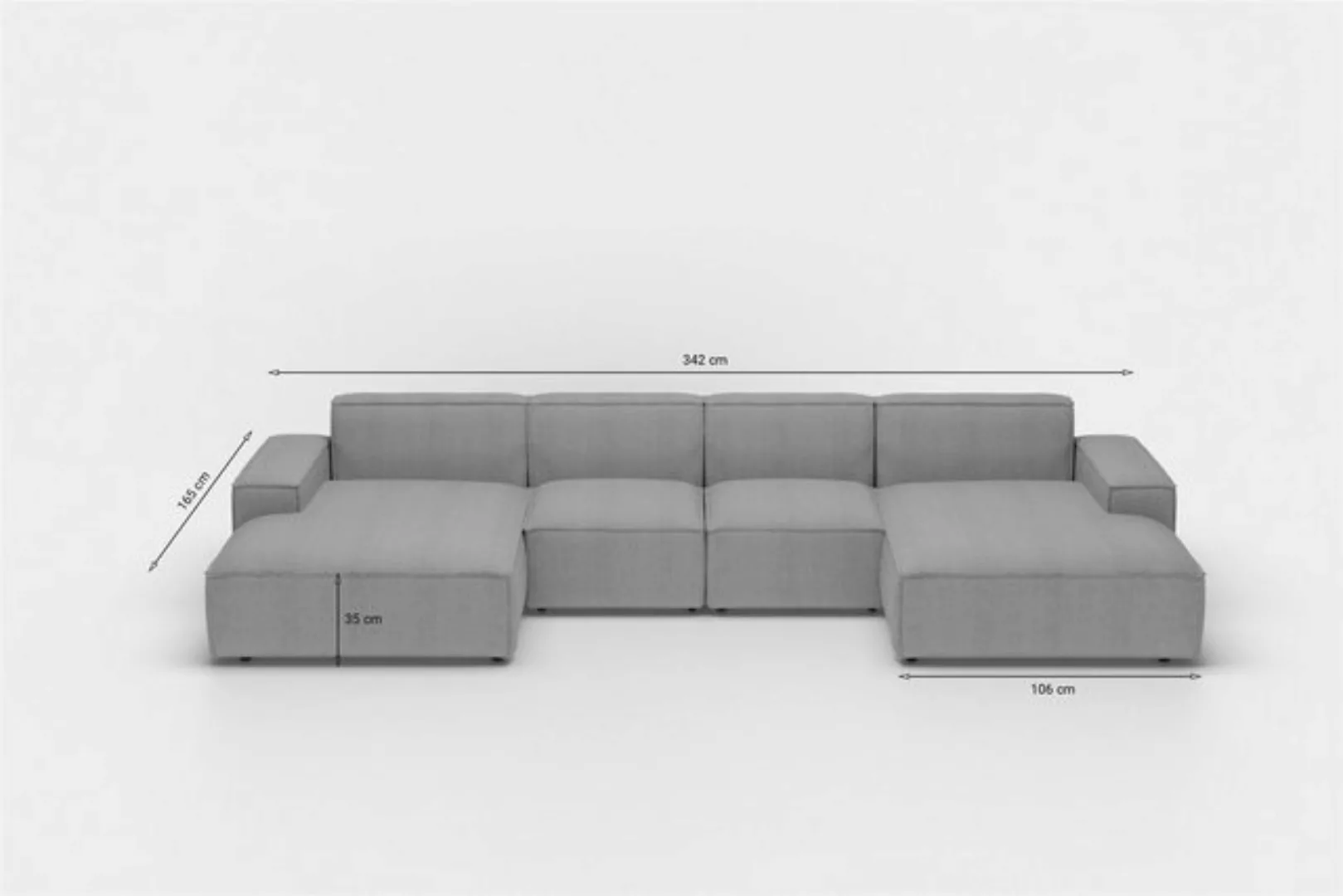Fun Möbel Wohnlandschaft Wohnlandschaft U-Form CELES XS, Breite 342 cm, ink günstig online kaufen