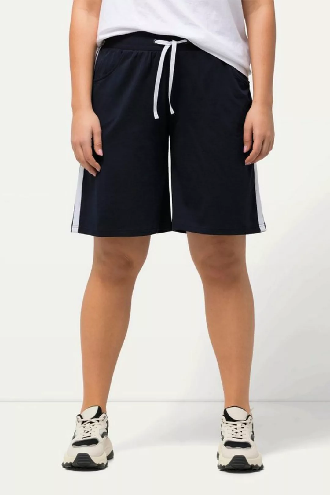 Ulla Popken Shorts Jerseyshorts weites Bein Elastikbund Bindeband günstig online kaufen