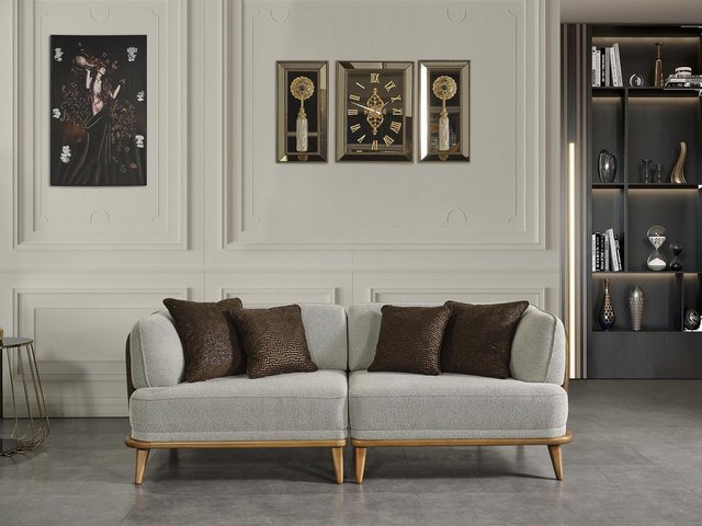 Xlmoebel Sofa Neu Elegantes Modernes Luxusdesign 3-Sitzer-Sofa in Grau mit, günstig online kaufen