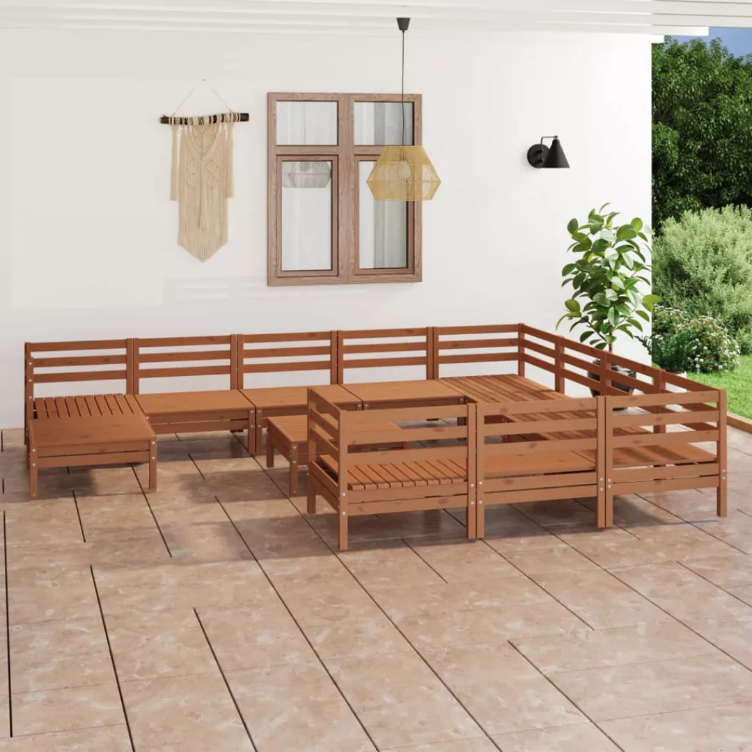 12-tlg. Garten-lounge-set Honigbraun Massivholz Kiefer günstig online kaufen