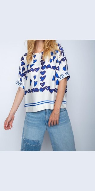 Emily Van Den Bergh Hemdbluse Blusenshirt EMILY VAN DEN BERGH weiß mit Herz günstig online kaufen