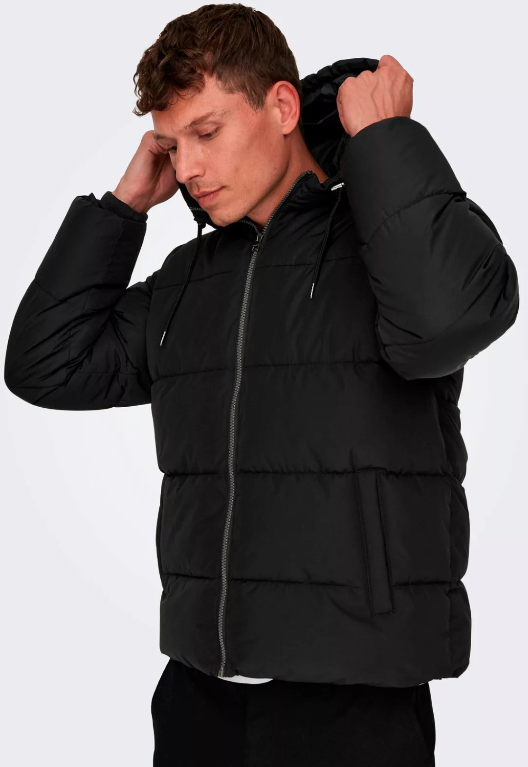 ONLY & SONS Steppjacke "ONSMARLON LIFE HOOD PUFFER JACKET OTW VD", mit Kapu günstig online kaufen