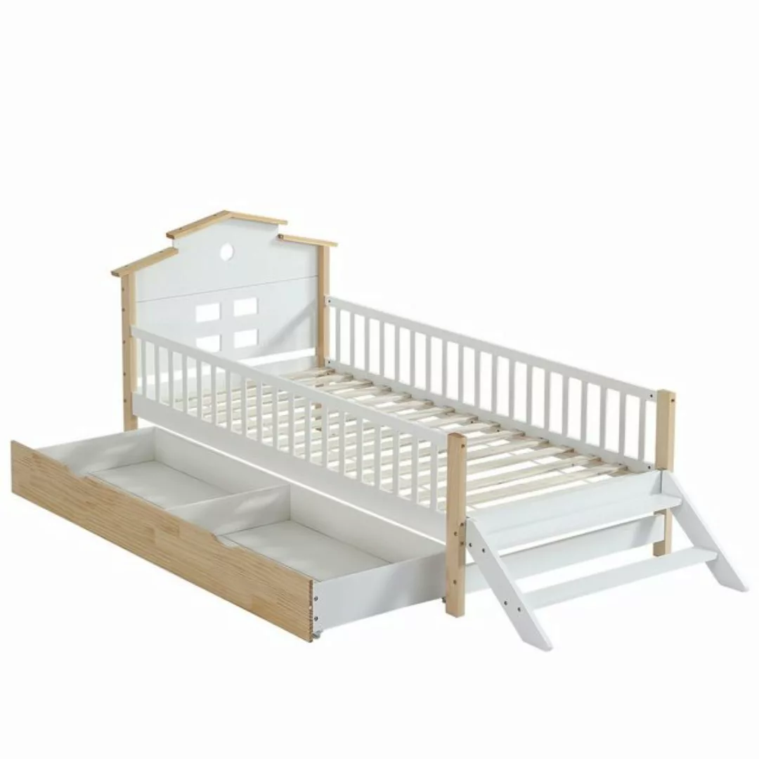 Gotagee Kinderbett Hausbett Etagenbett 90x200cm Dachdesign Jugendbett Kiefe günstig online kaufen