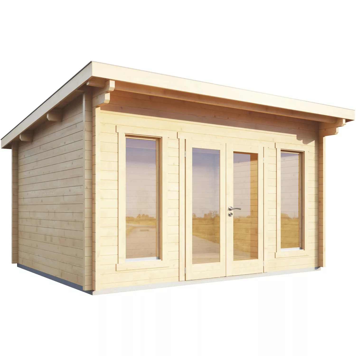 Wolff Finnhaus Holz-Gartenhaus Trondheim 44-D XL Natur BxT: 450 cm x 360 cm günstig online kaufen