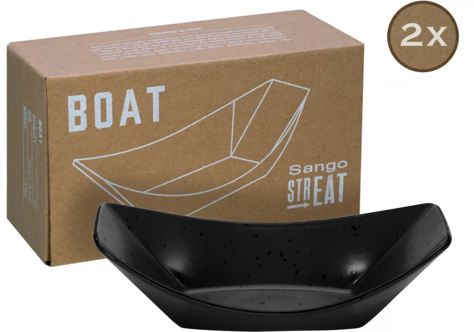 CreaTable Servierset Streat Boat schwarz Steinzeug günstig online kaufen