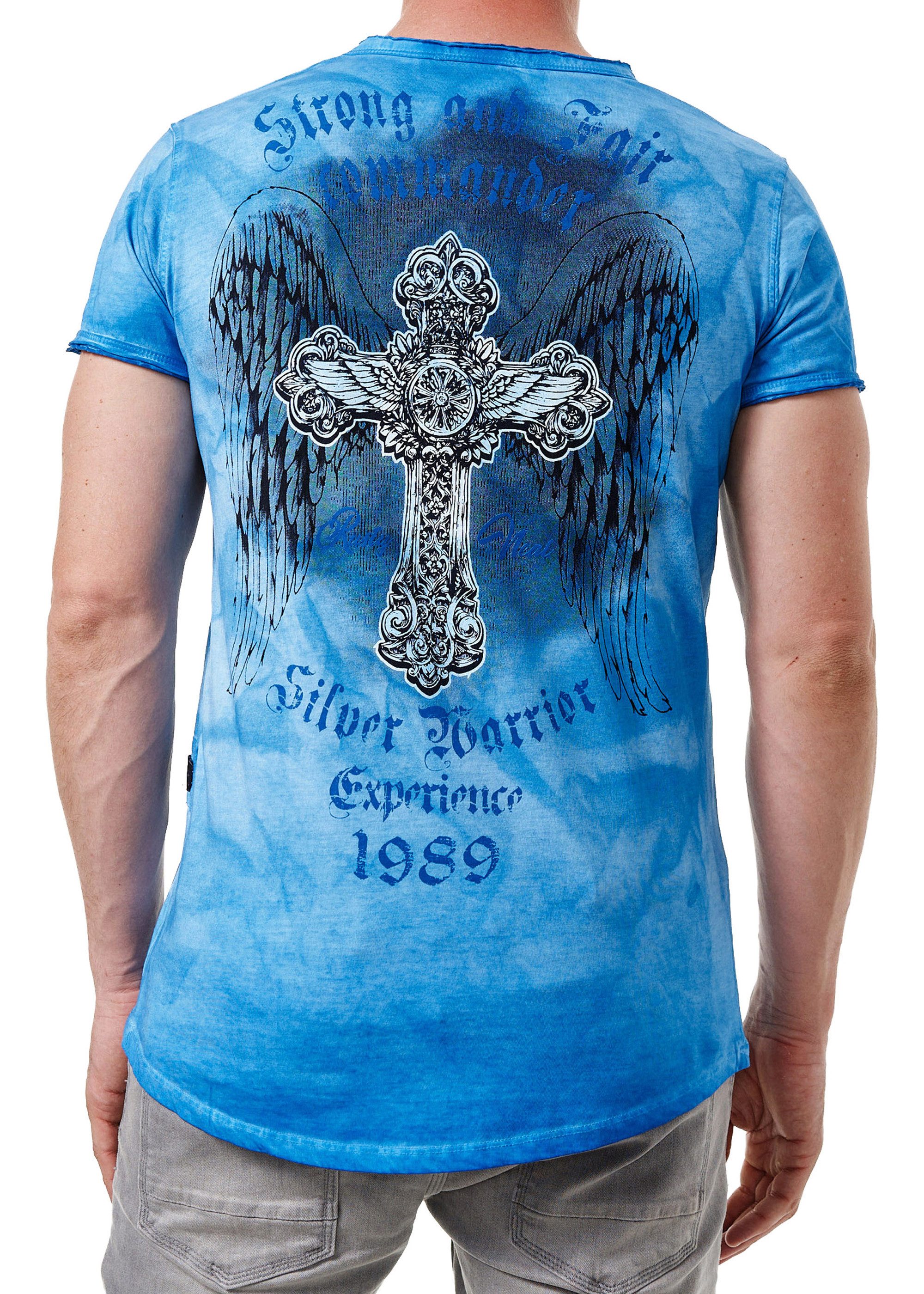 R-NEAL T-Shirt T-Shirt Washed Streetwear Printed günstig online kaufen
