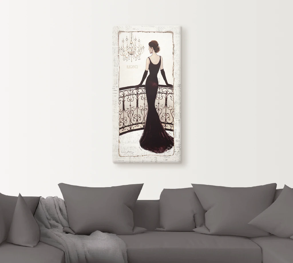 Artland Wandbild "Die schöne in Schwarz", Frau, (1 St.), als Leinwandbild, günstig online kaufen