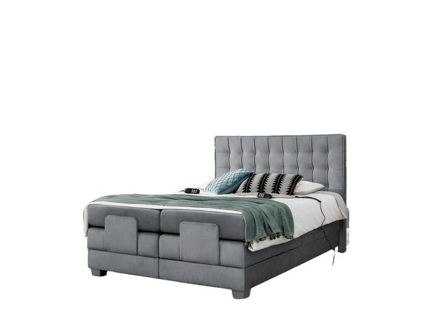 Xlmoebel Bett Zeitgemäßes graues Bett Doppelbett 160x200cm Schlafzimmerdesi günstig online kaufen