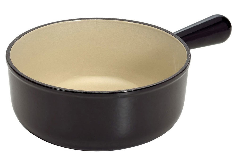 Le Creuset Caquelon Schwenkkasserolle Fonduetopf Gusseisen Schwarz 22cm günstig online kaufen