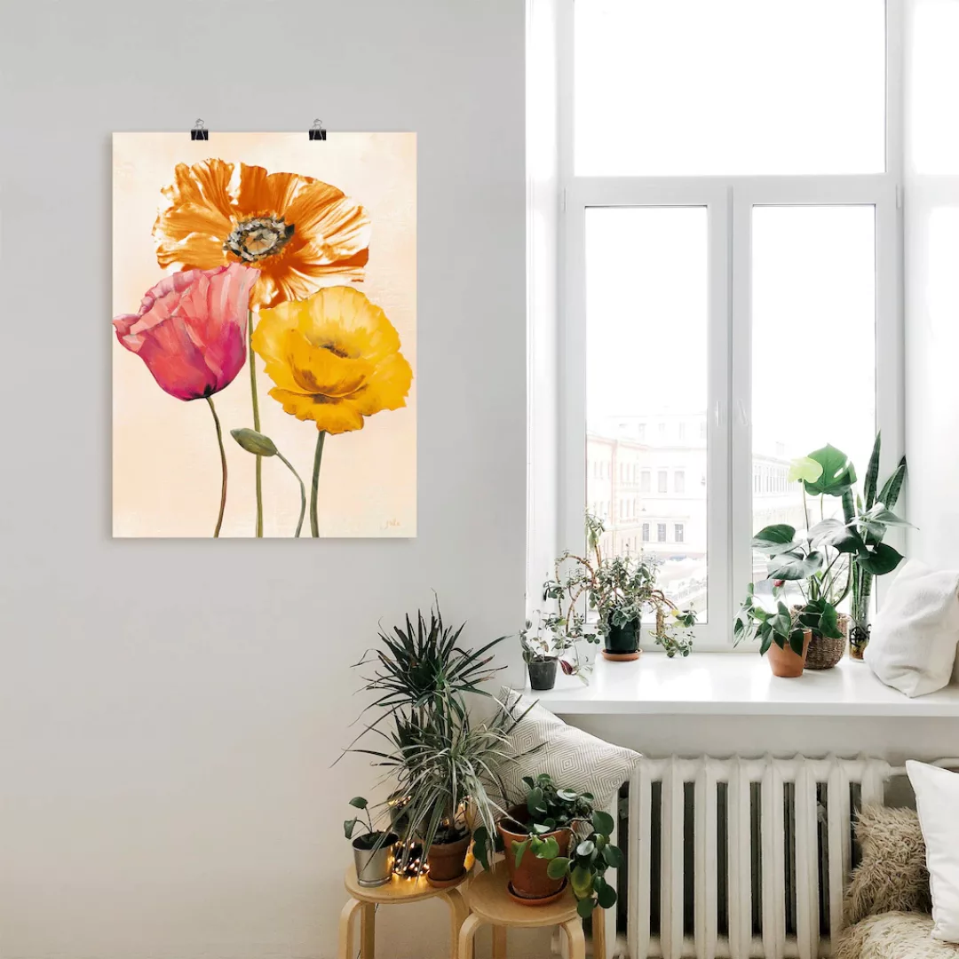 Artland Wandbild "Bunte Mohnblumen II", Blumenbilder, (1 St.), als Leinwand günstig online kaufen
