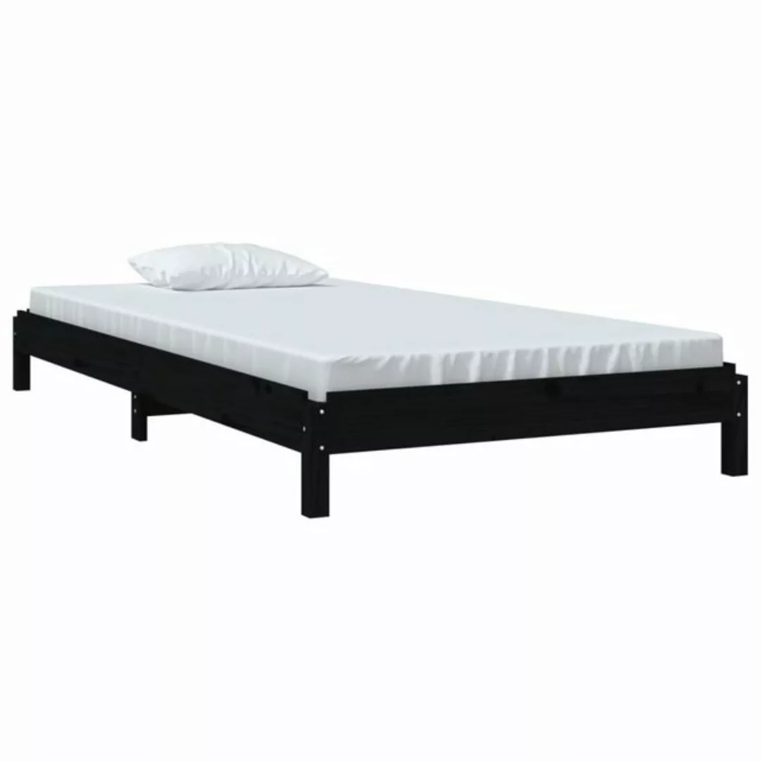 vidaXL Bett Stapelbett Schwarz 90x190 cm Massivholz Kiefer günstig online kaufen