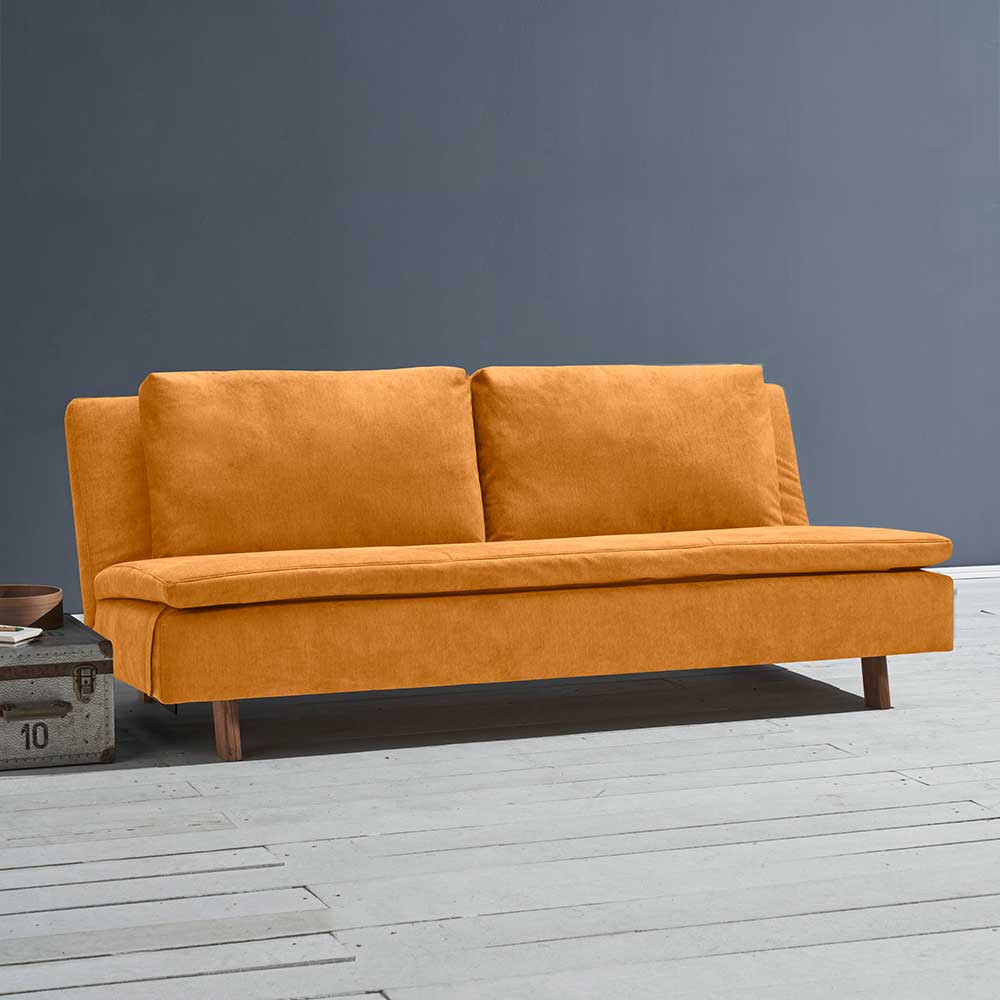 Dreisitzer Sofa mit Rücken Klappmechanik Microvelour günstig online kaufen