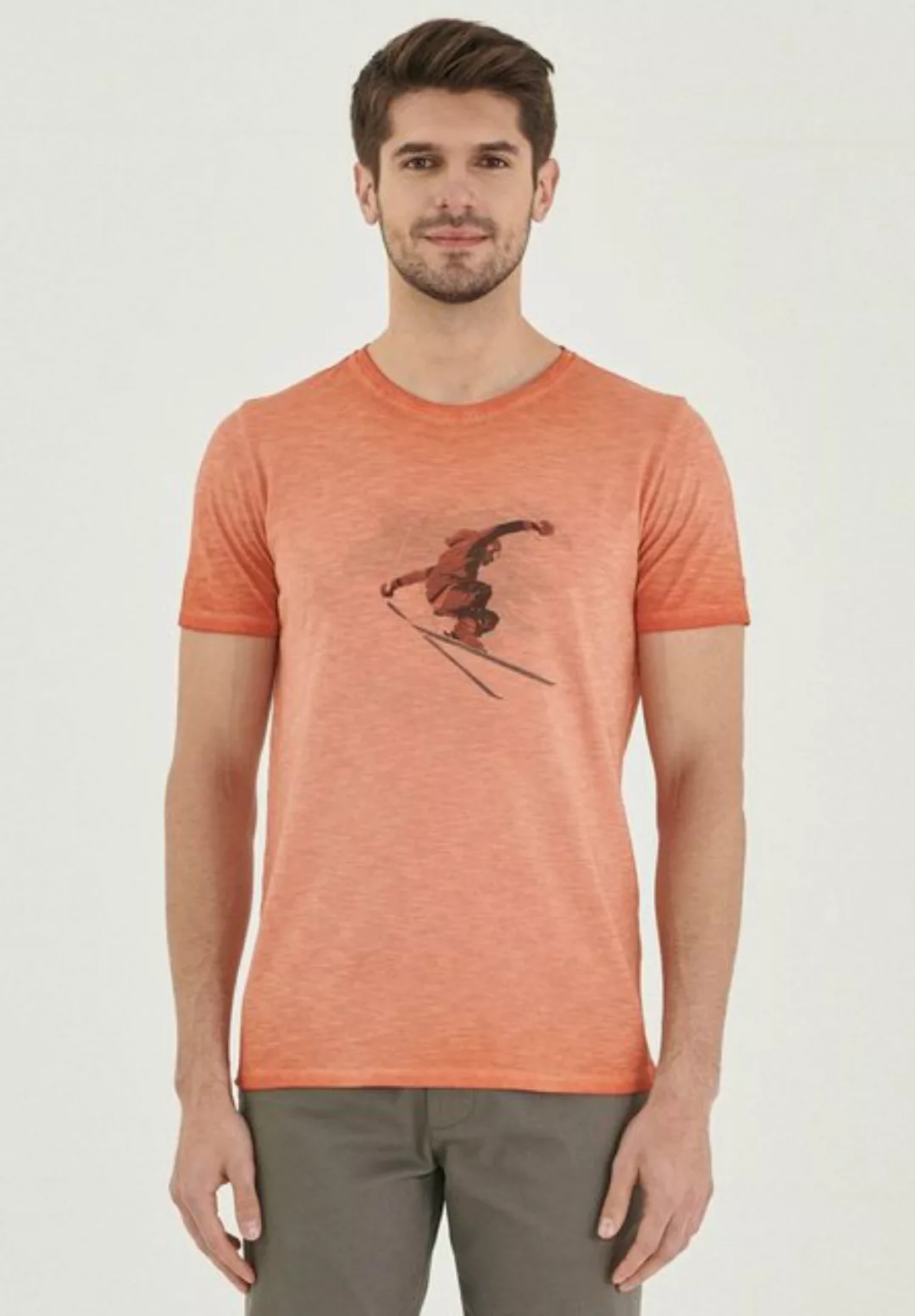 ORGANICATION T-Shirt Men's Garment Dyed Printed T-Shirt in Seaweed günstig online kaufen