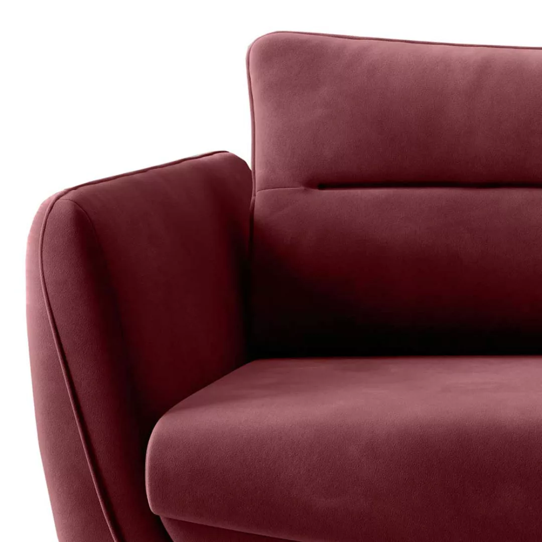 Schlafsofa Dreisitzer Sofa aus Samt in Bordeaux günstig online kaufen