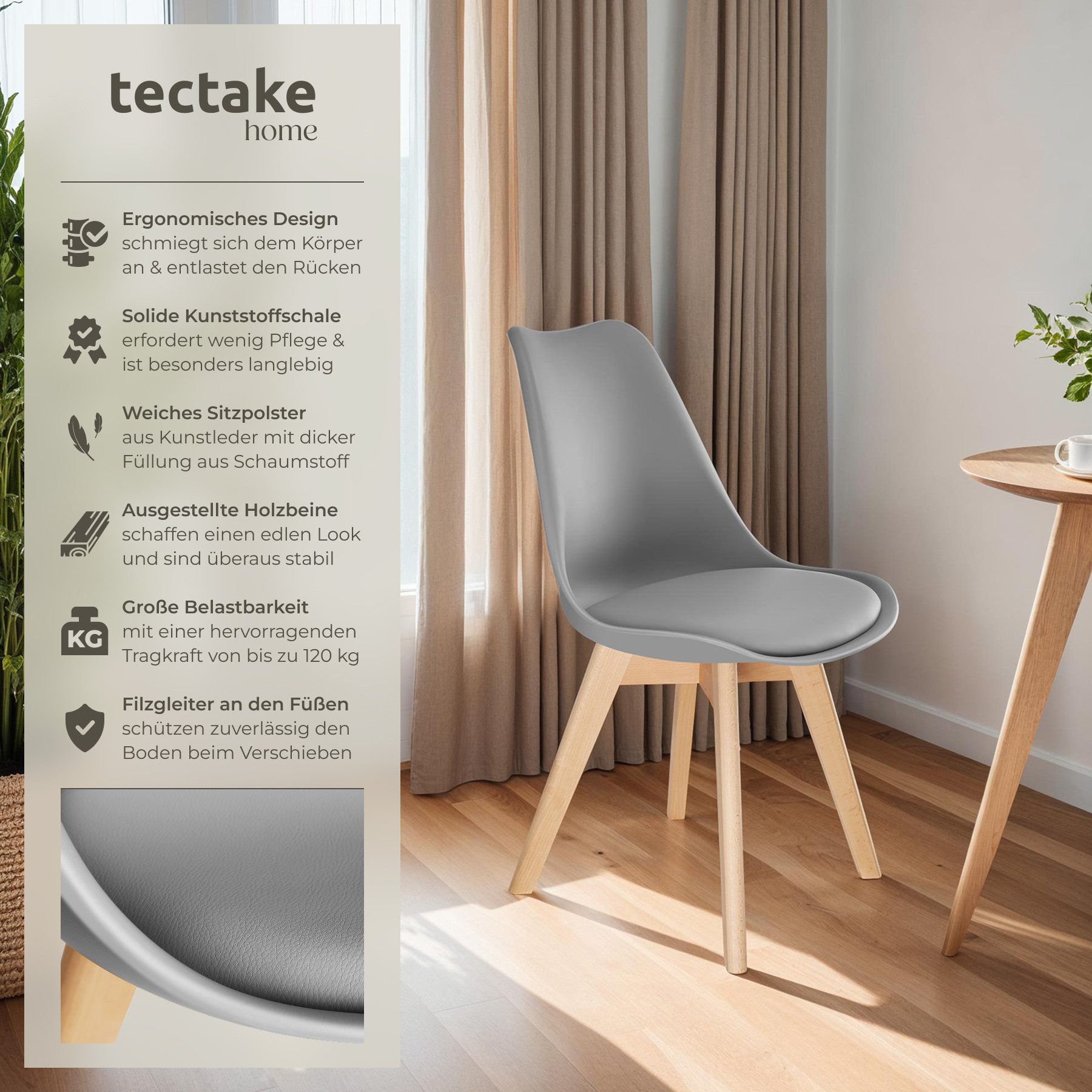 tectake Esszimmerstuhl Set Esszimmerstuhl (Set, 2 günstig online kaufen