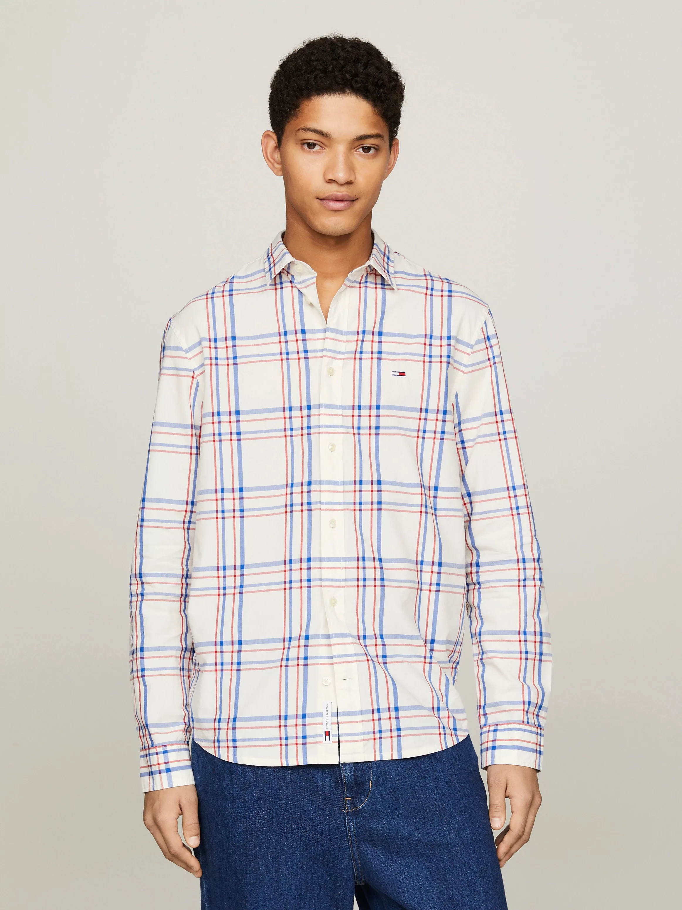 Tommy Jeans Langarmhemd "TJM REG POPLIN CHECK SHIRT" günstig online kaufen