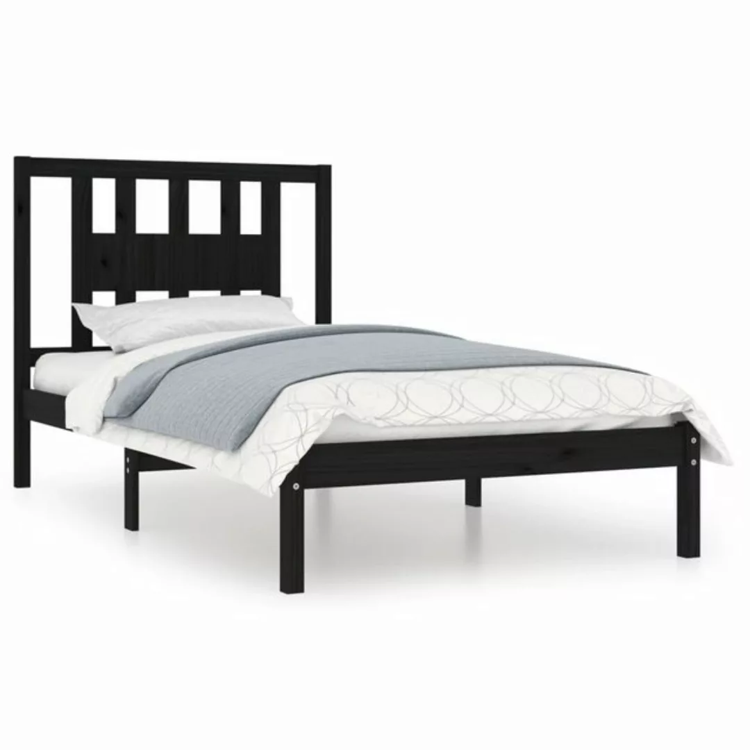 furnicato Bett Massivholzbett Schwarz Kiefer 100x200 cm günstig online kaufen