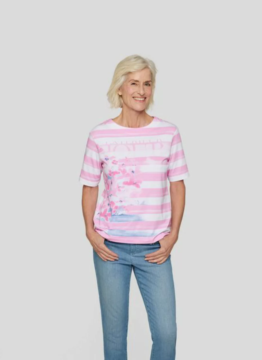 Rabe Print-Shirt Rabe Gestreiftes Shirt mit floralem Print günstig online kaufen