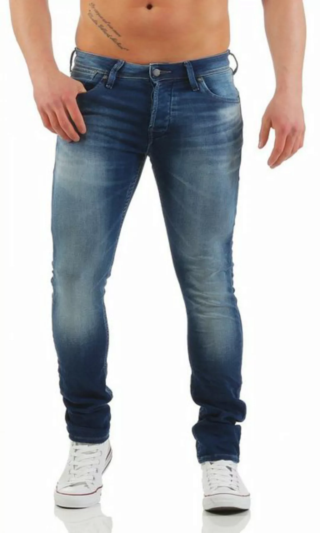 Jack & Jones Slim-fit-Jeans Jack & Jones Glenn Dash Indigo Slim Fit Herren günstig online kaufen