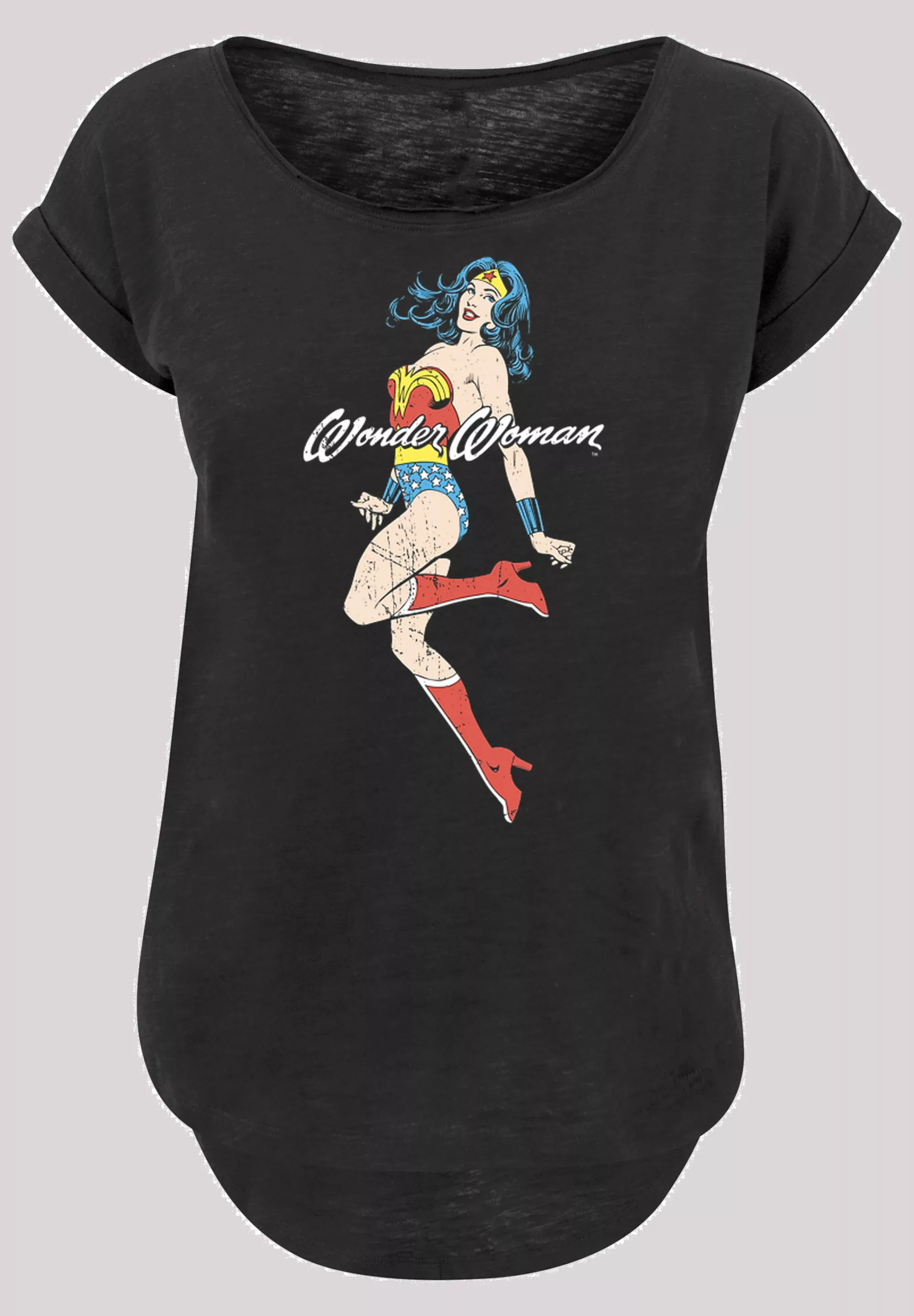 F4NT4STIC Kurzarmshirt "F4NT4STIC Damen Wonder Woman Jump -BLK with Ladies günstig online kaufen