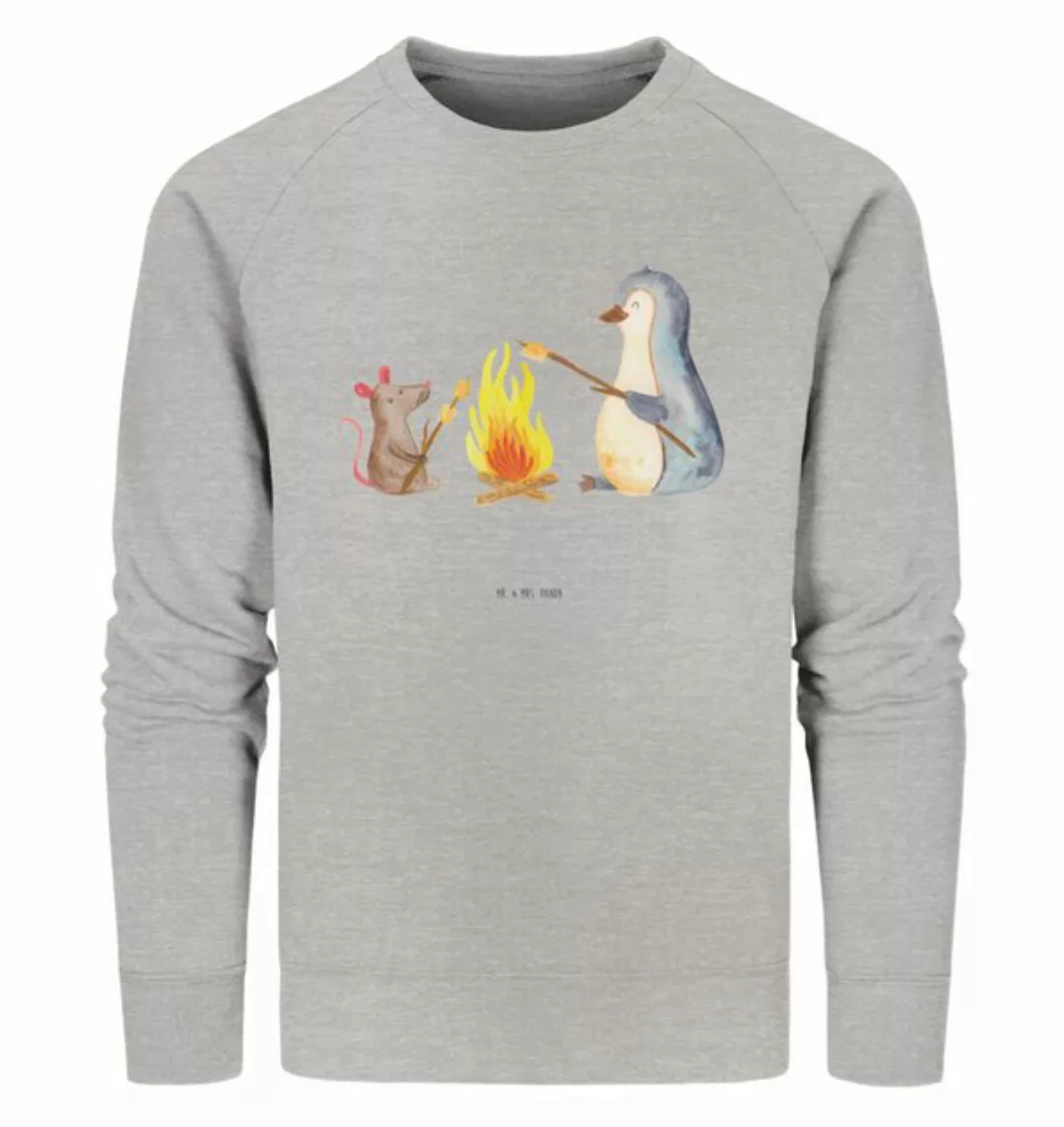 Mr. & Mrs. Panda Longpullover Größe S Pinguin Lagerfeuer - Heather Grey - G günstig online kaufen